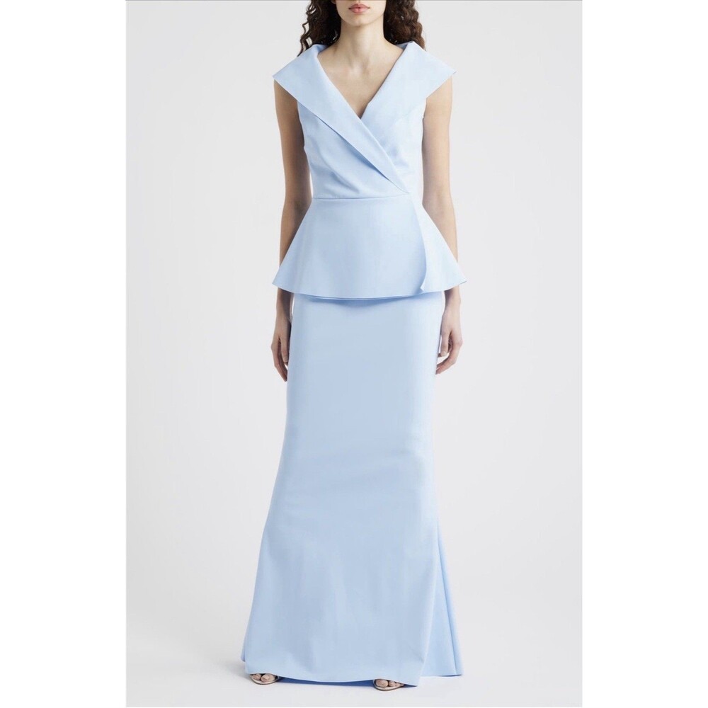 Chiara La Petite Robe Moxelle Blue Aura Gown Dress Women’s Size 44 / US 6/ M